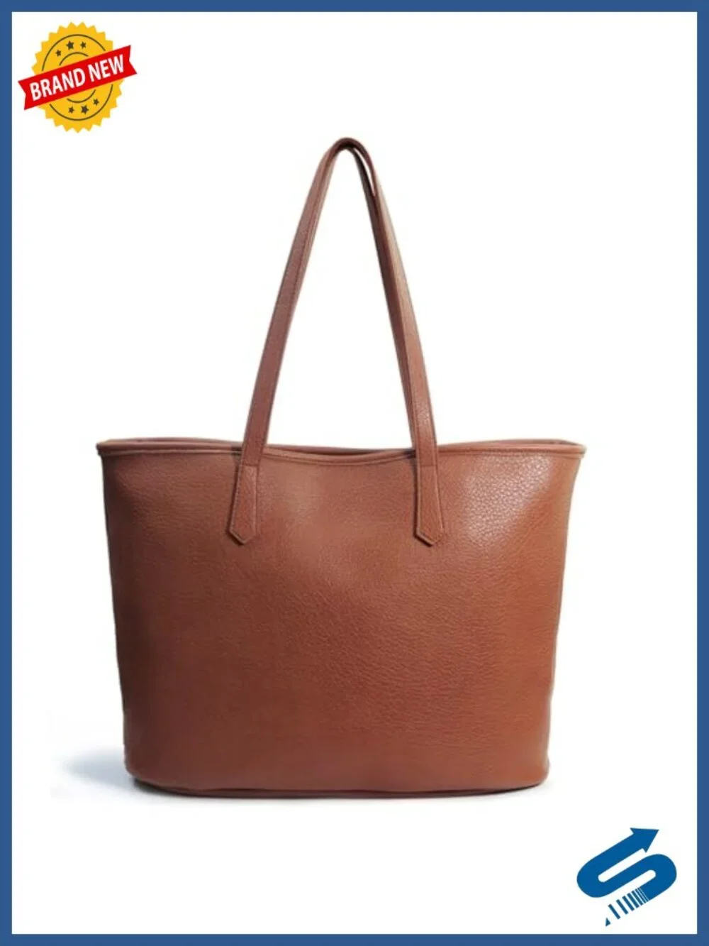 Zipper Tote Handbag Women Vegan Leather Work Travel Purse